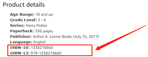 亚马逊ISBN图书编码